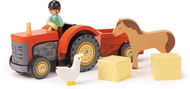 Tender Leaf Dřevěný traktor s koníkem Farmyard Tractor - Játékszett