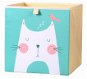 Dream Creations Látkový box na hračky mačka tyrkysový 33 × 33 × 33 cm - Úložný box