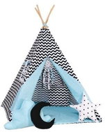 Set teepee stan cik cak černý Standard - Dětský stan