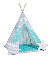 Set Teepee Tent Zig-zag Mint Standard - Tent for Children