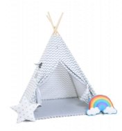 Set teepee tent zig zag white Standard - Tent for Children