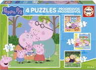 EDUCA Puzzle Prasátko Peppa 4v1 (6,9,12,16 dílků) - Jigsaw Puzzle