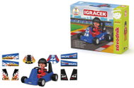 Efko Igráček Racing Driver Figurine with Blue Go-kart - Figure