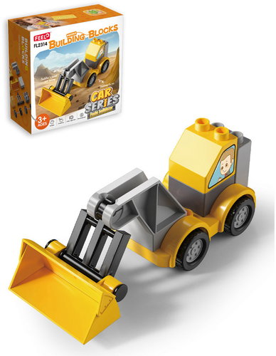 Feelo Construction Kit Digger Loader, 9 Pieces - Building Set - Main image