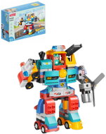 Feelo Robot with Cars and a Helicopter Building Set, 172 Pieces - Building Set