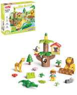 Feelo Jungle Animals Building Set, large blocks, 37 pieces - Building Set