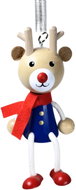 KROKIDO Reindeer with scarf - hand painted wooden figure on spring - Figure