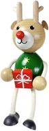 KROKIDO Reindeer with gift - hand painted wooden figurine - Figure