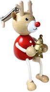 KROKIDO Reindeer with Christmas tree - hand painted wooden figure on spring - Figure