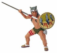 Papo Indian with wolf skin - Figure