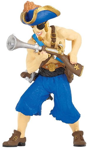Papo Pirate one-eyed with rifle blue - Figure - Main image