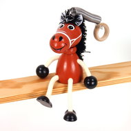 Krokido Brown horse - wooden figure on spring - Figure