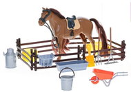 Mikrotrading Horse 18 cm standing with accessories in box - Figure