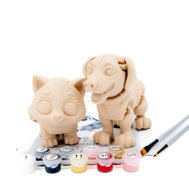 FlexiFriends Dog and Cat, Creative Figurine Painting Set - Paintable Figurine