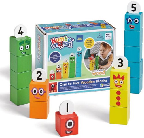 Learning Resources Numberblocks, Wooden Blocks One to Five - Kids’ Building Blocks - Main image