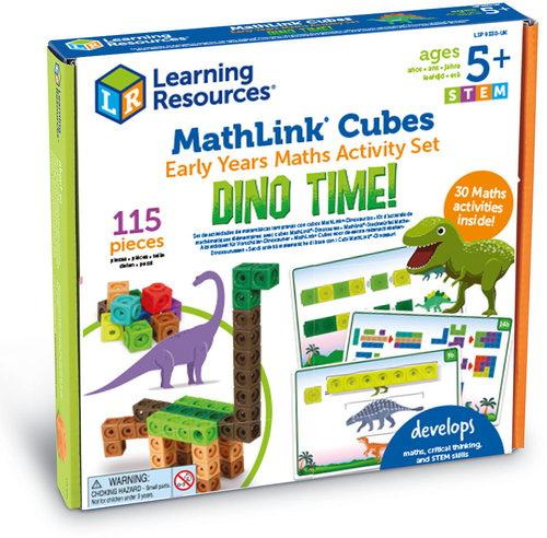 Learning Resources MathLink Cubes Early Maths Activity Set – Dinosaur Time - Educational Toy - Main image