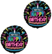 Flexmetal happy birthday, cake foil balloon, 45cm, 2 pcs - Balloons