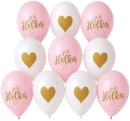 Smart Balloons It's a girl! balloon with Czech text, pink and white, 30cm, 10pcs - Balloons