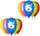 Balloons number "6" print, 30 cm, 10 pcs