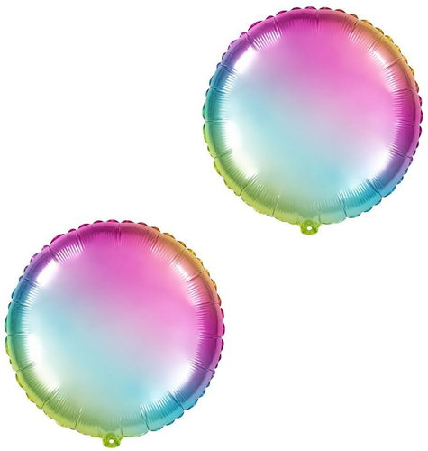 Flexmetal Rainbow round foil balloon 45 cm, 2 pcs - Balloons - Main image