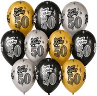Smart Balloons metallic balloons, 50 years, happy birthday, mix of colours, 30cm, 10pcs - Balloons