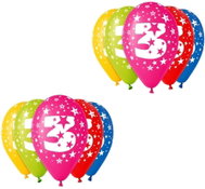 Smart Balloons number "3" print balloons, 30cm, 10pcs - Balloons