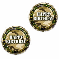 Unique happy birthday foil balloon, camouflage, army, soldier, 45cm, 2 pcs - Balloons