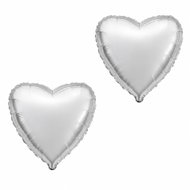 Flexmetal 45cm silver heart foil balloon, Valentine's / wedding, 2pcs - Balloons