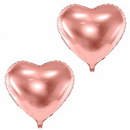 Partydeco Heart foil balloon rose gold, wedding, valentine's, 60cm, 2 pcs - Balloons