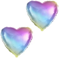 Flexmetal 45cm rainbow heart foil balloon, Valentine's / wedding, 2pcs - Balloons