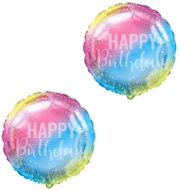 Flexmetal Rainbow Happy Birthday foil balloon 45cm, 2 pcs - Balloons