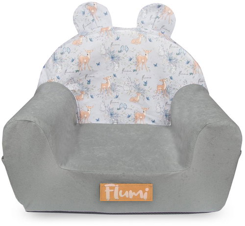 Flumi children's armchair grey with deer - Children's Chair - Main image