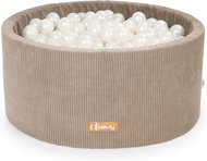 Flumi Pool with balls 200 pcs corduroy beige, pearl balls - Ball Pit