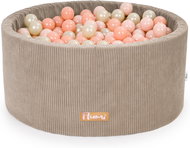 Flumi Pool with balls 200 pcs corduroy beige, peach balls - Ball Pit