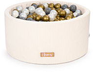 Flumi Pool with balls 200 pcs corduroy cream, golden balls - Ball Pit