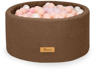 Flumi Pool with balls 200 pcs bouclé brown, peach - pink balls - Ball Pit