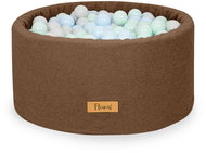 Flumi Pool with balls 200 pcs bouclé brown, mint - blue balls - Ball Pit