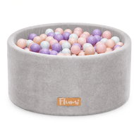 Flumi Pool with balls 200 pcs light grey, mint - purple - peach balls - Ball Pit