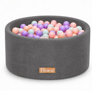 Flumi Pool with balls 200 pcs grey, mint - purple - peach balls - Ball Pit