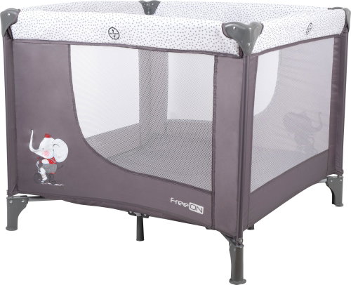 FreeON Elephant playpen, grey/stars - Baby Playpen - Main image
