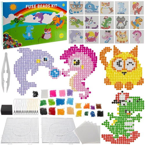 Kruzzel 21207 Zažehlovací korálky sada, 6500 ks + šablony - Kreativní sada - Hlavní obrázek