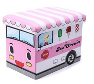 eCa Úložný box na hračky zmrzlinový vůz růžový - Úložný box
