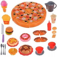 Kruzzel 16875 Slicing Fast Food Snacks - Toy Kitchen Food