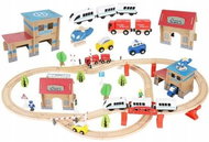 Kruzzel 9362 Wooden train track 89 pieces, 390 cm - Train Set