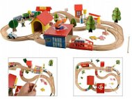 ISO 6158 Wooden train track with bridge and heliport - Train Set
