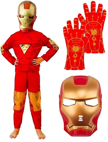 FunCo Children's Iron man costume with mask and gloves 98-110 S - Costume - Main image