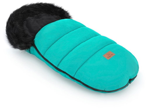 HappyBee Trinity Sport winter sling with fur turquoise - Stroller Footmuff - Main image