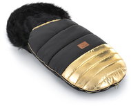 HappyBee Trinity Shine Winter Fuzzy with gold/gold trim - Stroller Footmuff