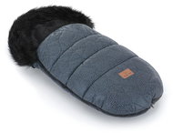 HappyBee Trinity Wild winter snood with fur coat limited edition dark blue - Stroller Footmuff
