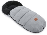 HappyBee Trinity Diamond winter snood with fur grey/black - Stroller Footmuff